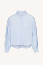 SARAH SHORT CHAMBRAY BLOUSE - light blue
