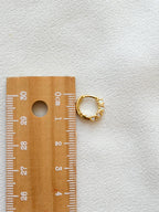 18k Gold Opal Encrusted Huggie Hoop Earrings