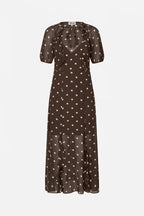 ALARA DRESS - Brown Polka Dot