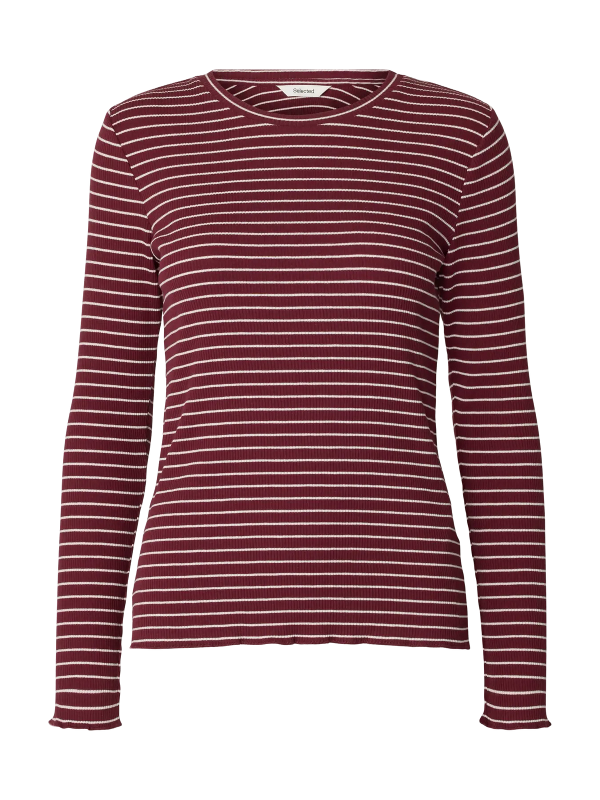 CREW NECK TEE - Tawny Port Stripe