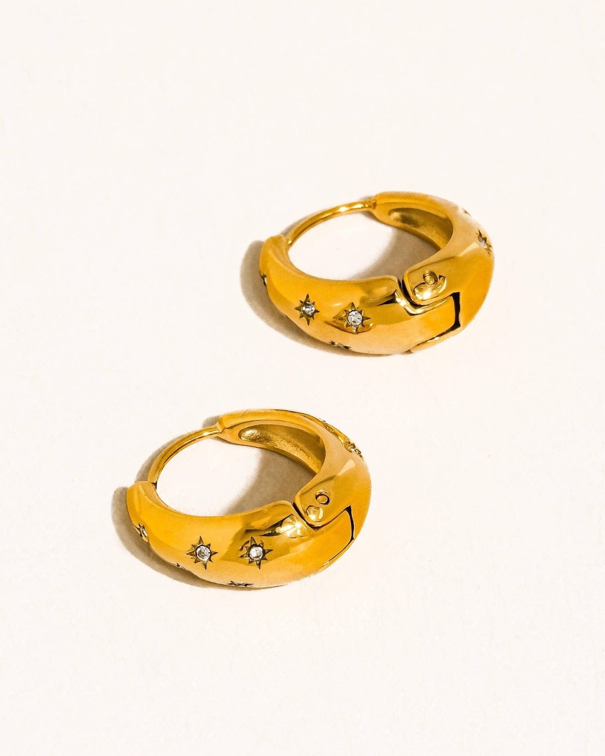 Solira 18K Gold Non-Tarnish Star Hoop Earring