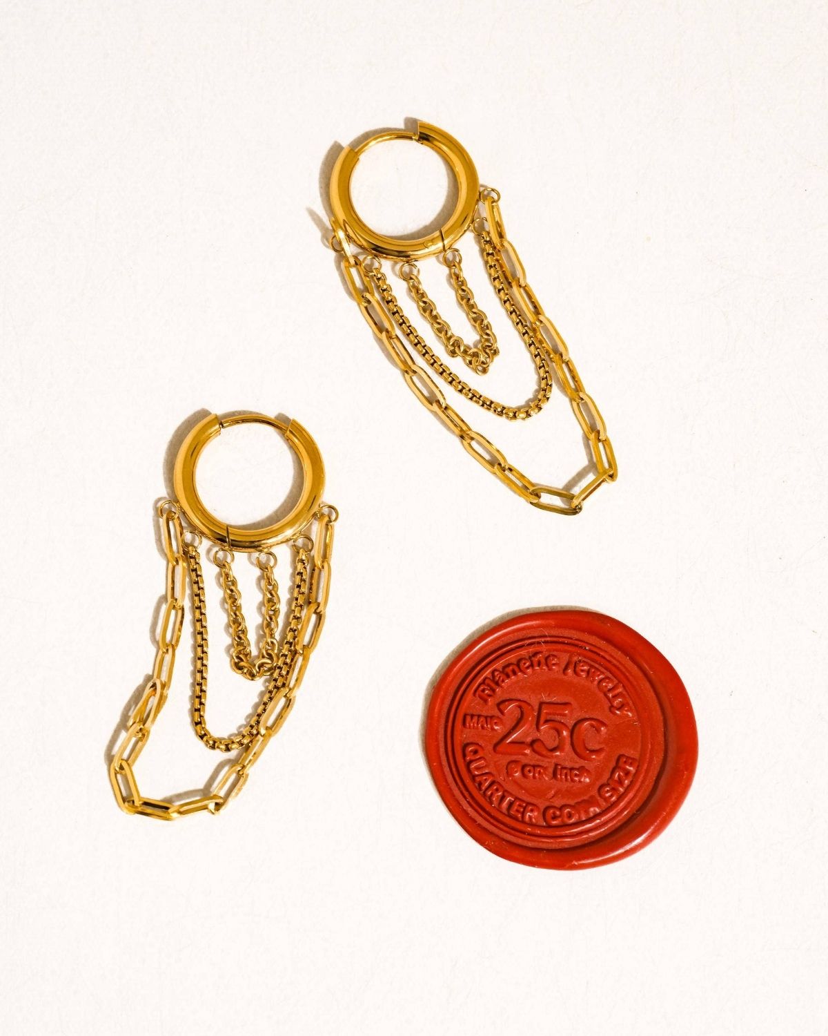Vianne 18K Gold Non-Tarnish Multi Chain Drop Earrings