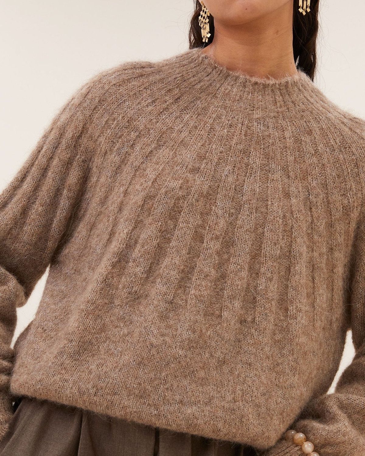 ZOE ALPACA BLEND JUMPER - Biscuit Melee