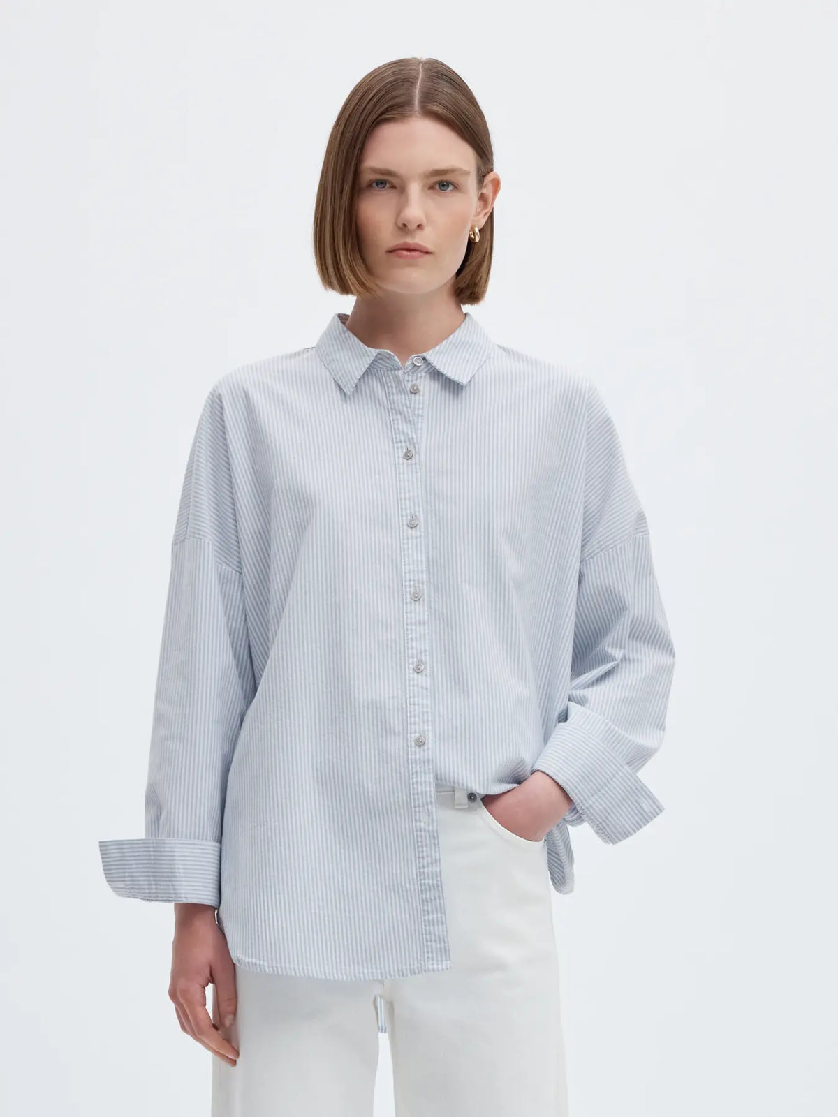 OXFORD SHIRT - Blue Sky & White Stripe