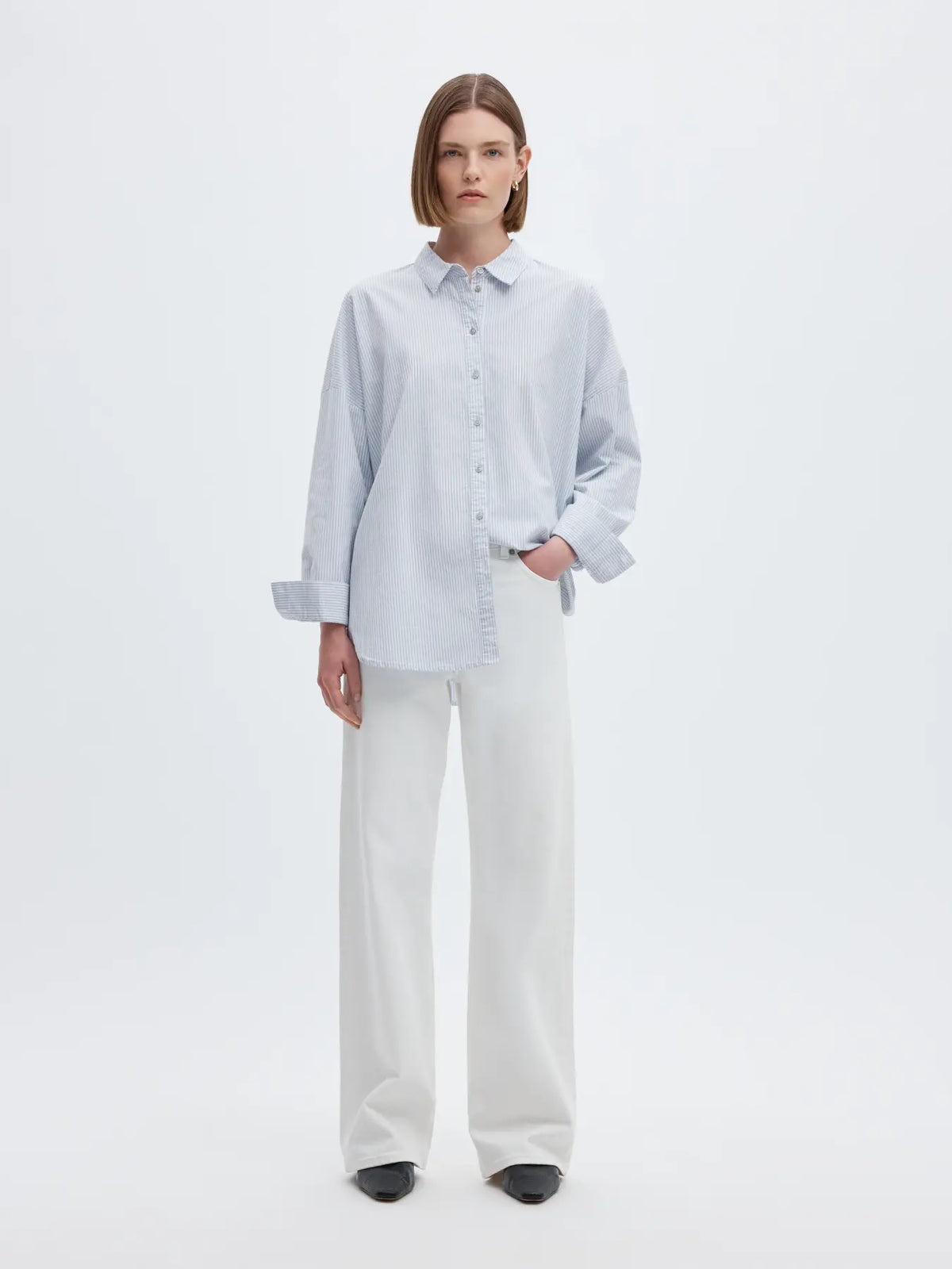 OXFORD SHIRT - Blue Sky & White Stripe