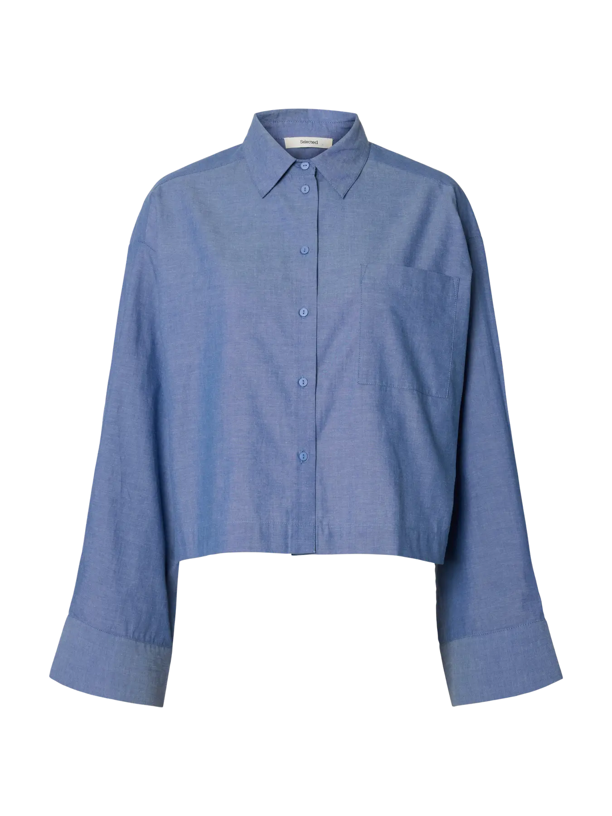 BLUE CROPPED SHIRT