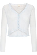 SHEER V-NECK BUTTON CARDIGAN