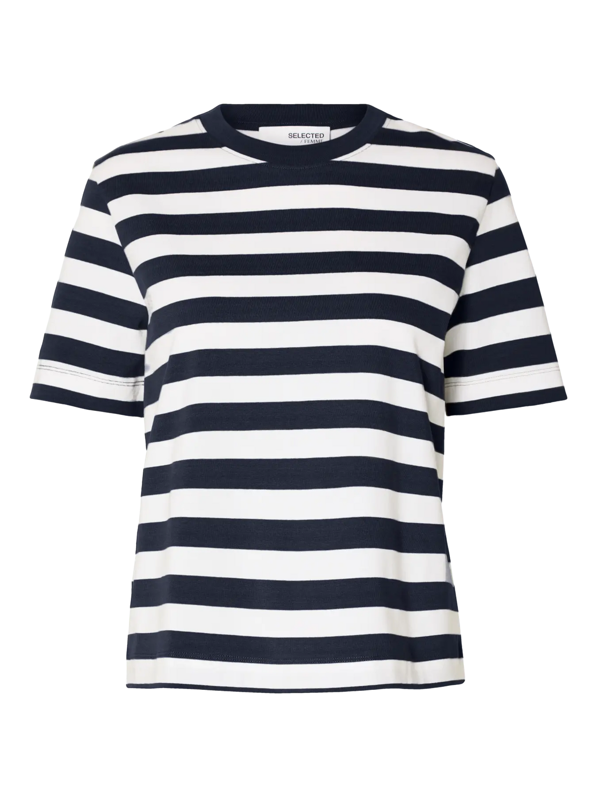 BOXY TEE - Dark Sapphire, Bright White Stripe