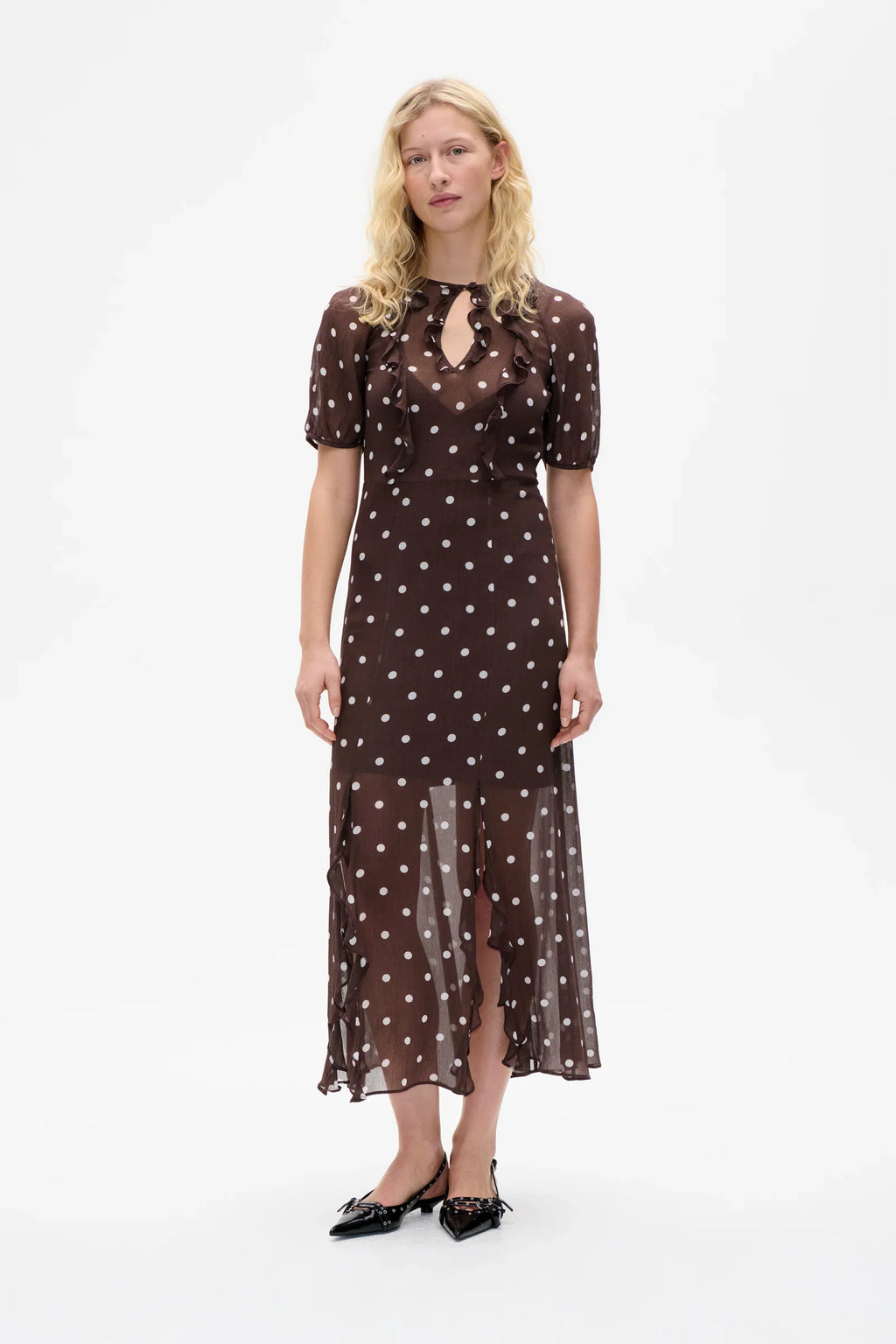 ALARA DRESS - Brown Polka Dot
