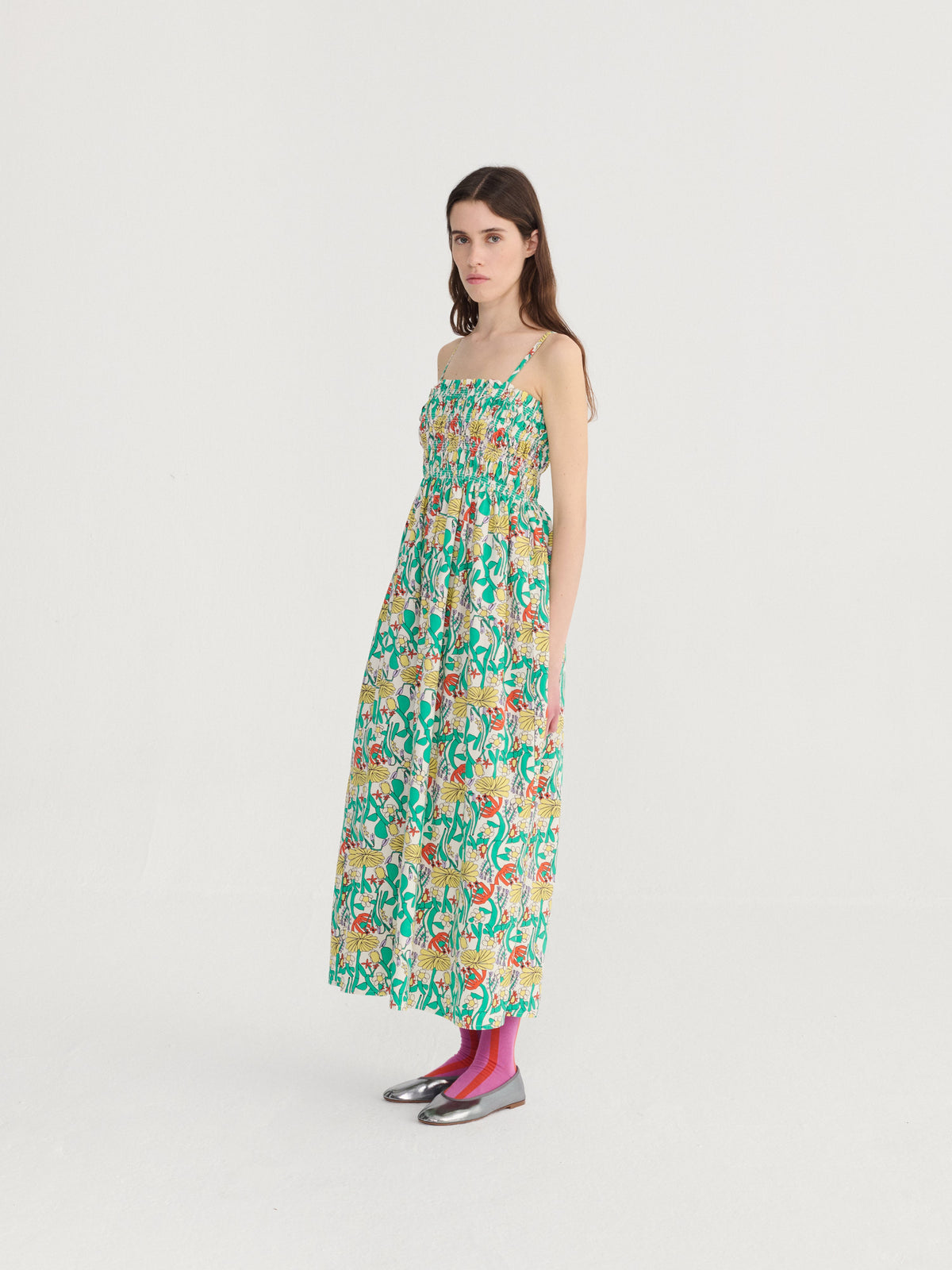 COLOUR HERBALIST GATHERED DRESS