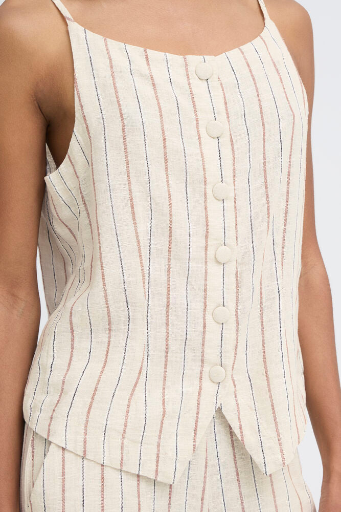 Stripe Co-Ord Top – Cream