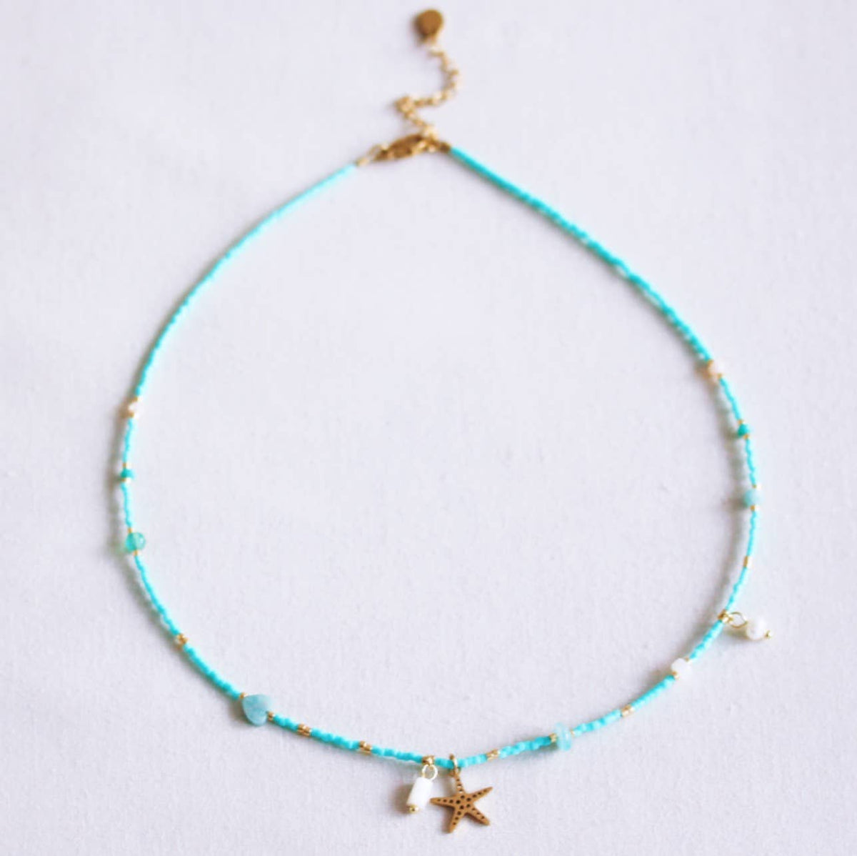 Starfish Beaded Necklace – Mint