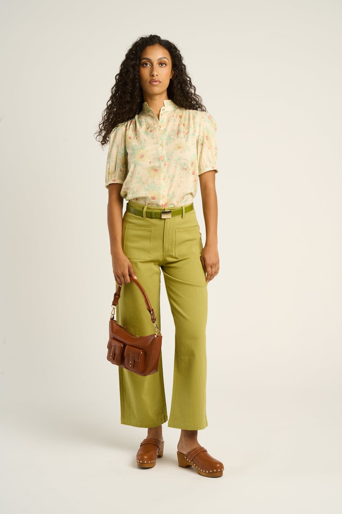 GARANCE TROUSERS - Pistachio green