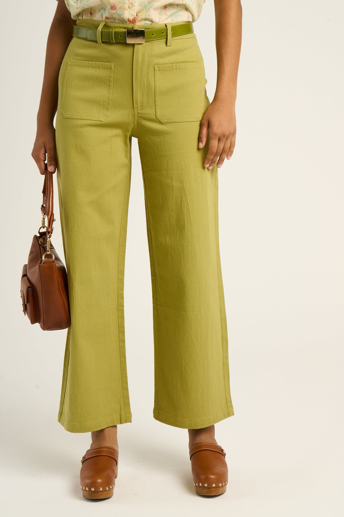 GARANCE TROUSERS - Pistachio green