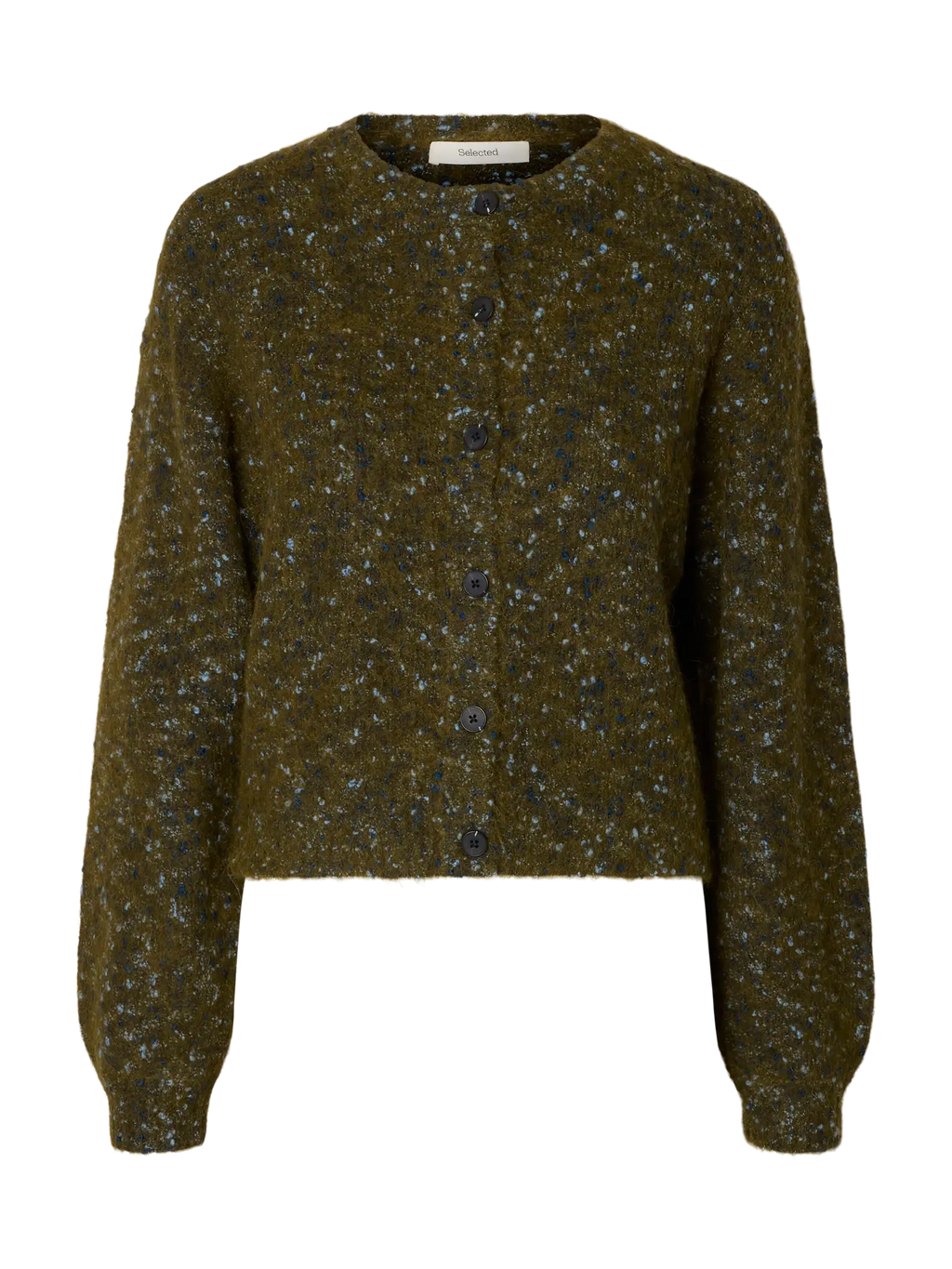 SELECTED KNIT CARDIGAN -Speckled Green