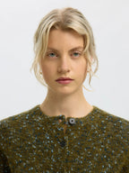SELECTED KNIT CARDIGAN -Speckled Green