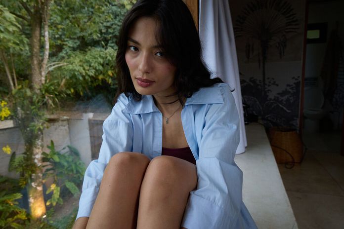 BOXY FIT SHIRT - Blue Cotton