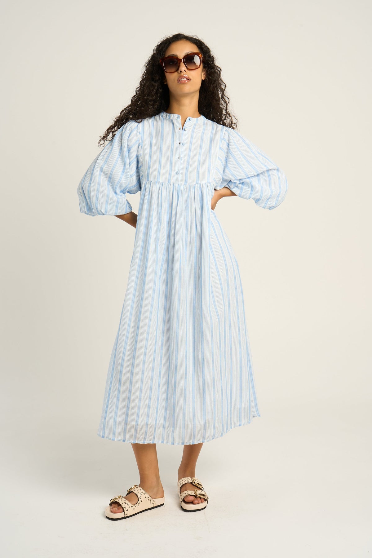 RIGO DRESS - Blue stripe