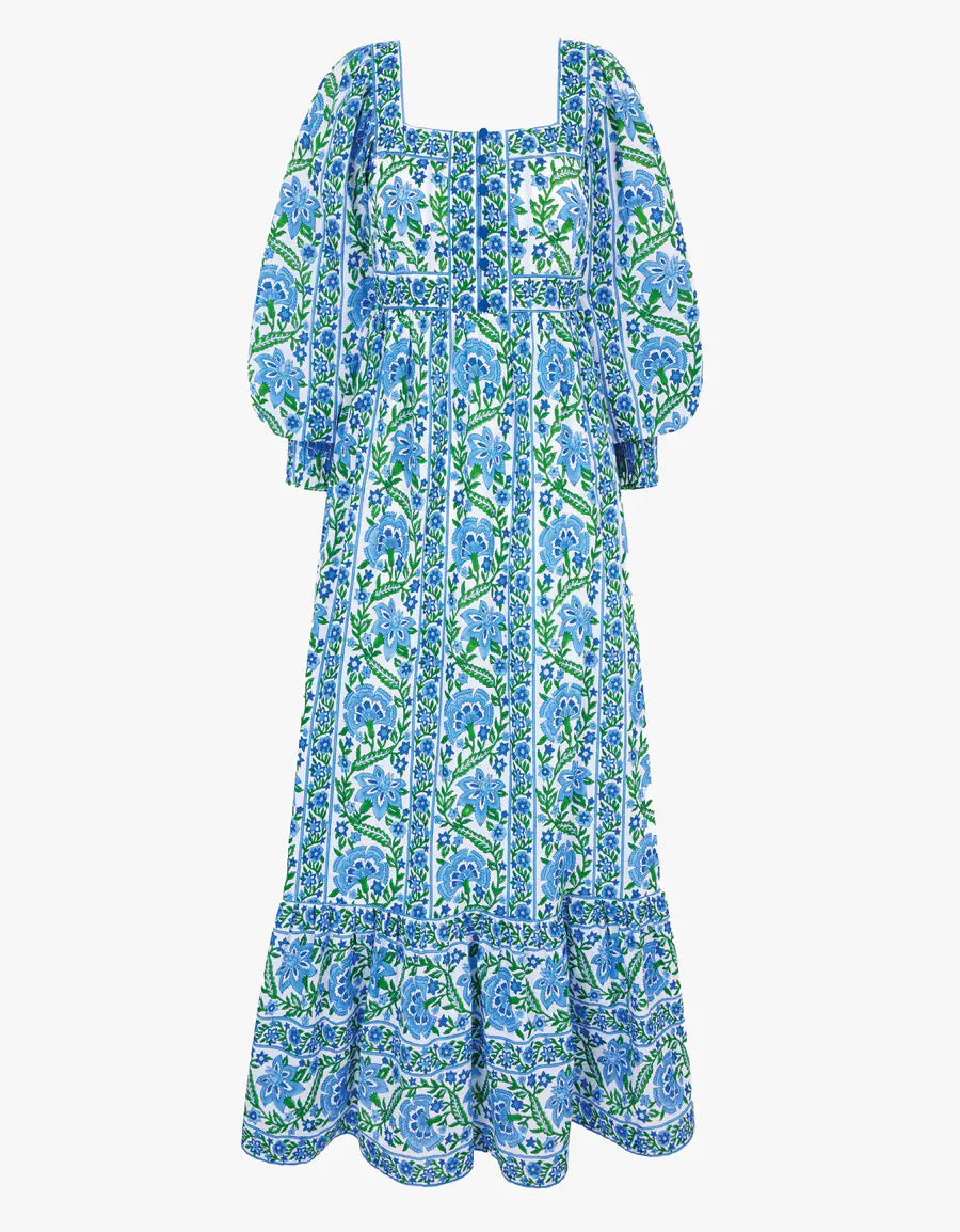 MARGARITA DRESS - Sapphire Border