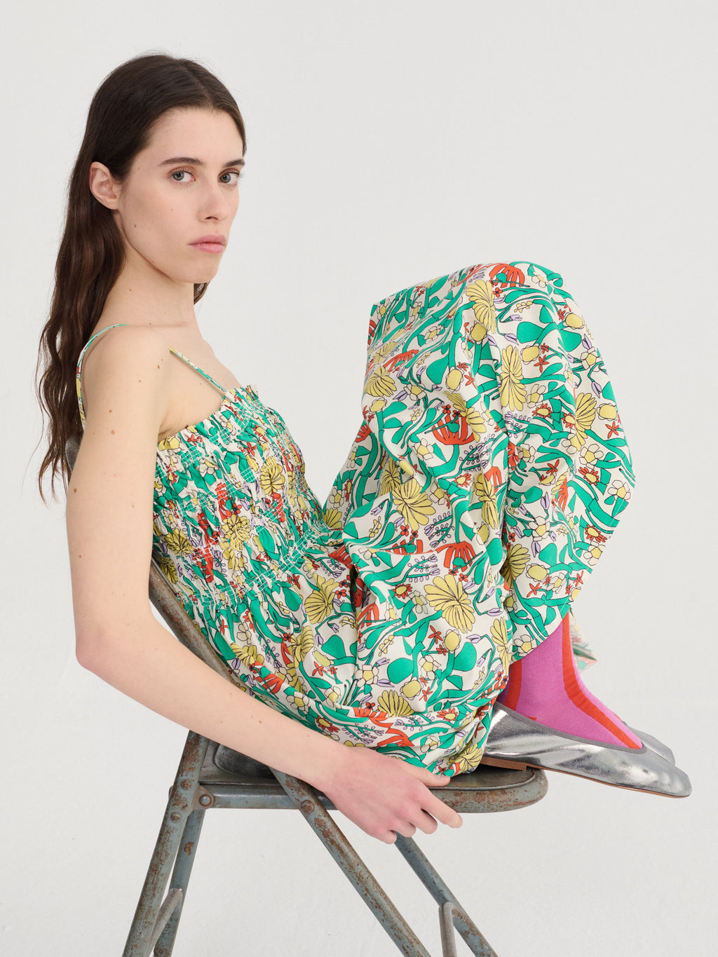 COLOUR HERBALIST GATHERED DRESS