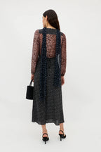 KAILA SILK DRESS - Leopard Midi Dress