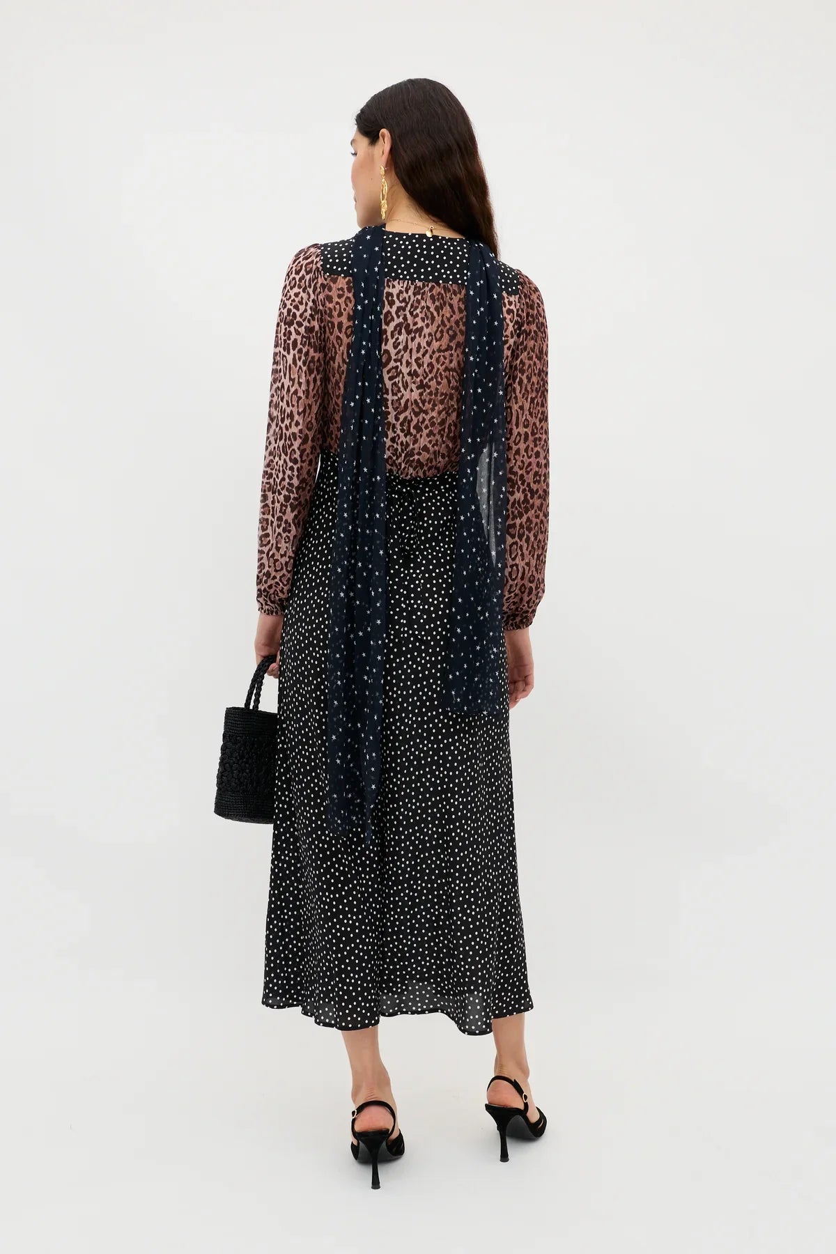 KAILA SILK DRESS - Leopard Midi Dress